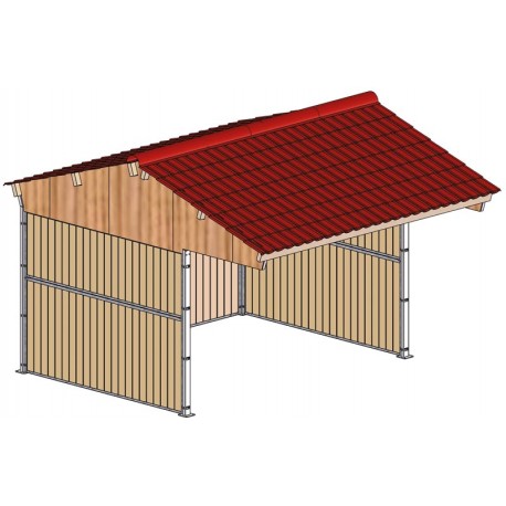 Abri de prairie double pente 4x3 m