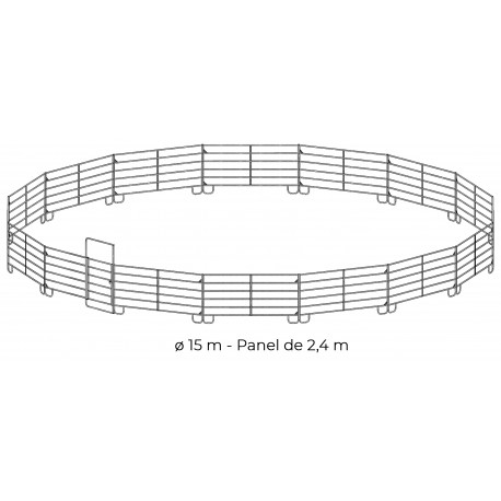 Rond de longe galvanisé Ø 15 m (panel 2,40 m)