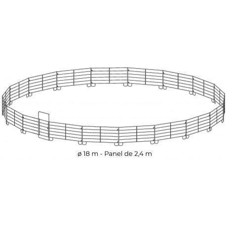 Rond de longe galvanisé Ø 18 m (panel 2,40 m)