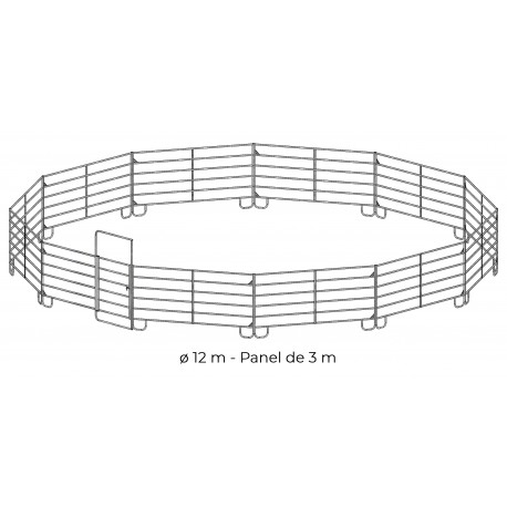 Rond de longe galvanisé Ø 12 m (panel 3 m)