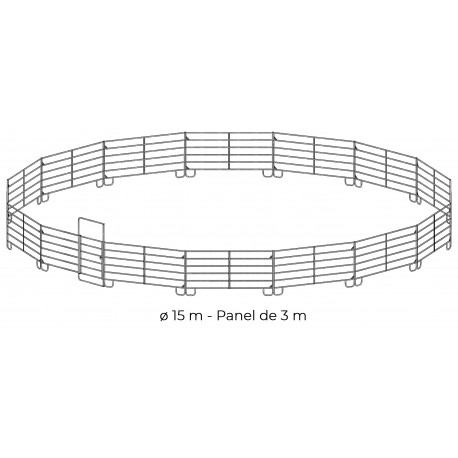 Rond de longe galvanisé Ø 15 m (panel 3 m)