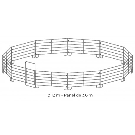 Rond de longe galvanisé Ø 12 m (panel 3,60 m)