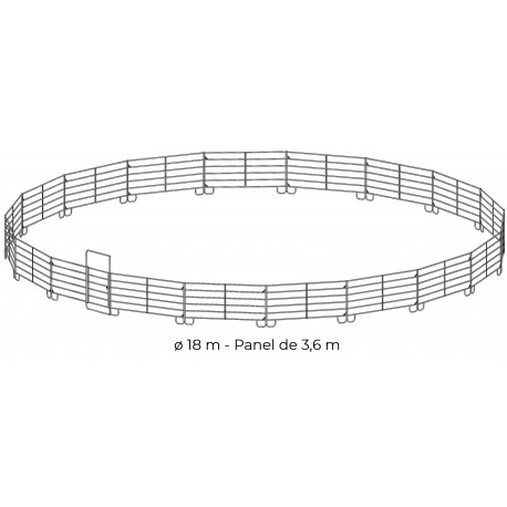 Rond de longe galvanisé Ø 18 m (panel 3,60 m)