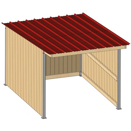 Abri de prairie simple pente SP 4x3 m