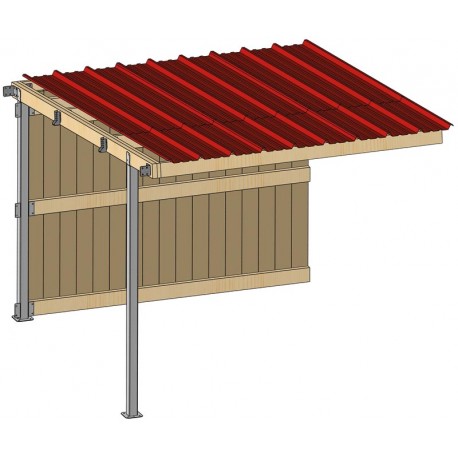 Extension abri de prairie simple pente SP 3x3 m