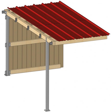 Extension abri de prairie simple pente SP 2x4 m