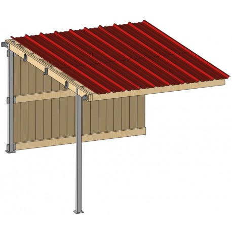 Extension abri de prairie simple pente SP 3x4 m