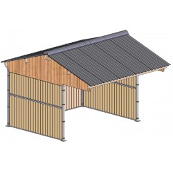 Abri de prairie double pente 4x3 m