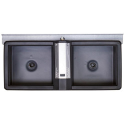 Abreuvoir Polybac 72 M double avec rebord intérieur et support de f...