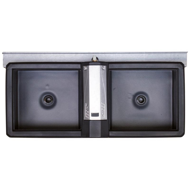 Abreuvoir Polybac 72 M double avec rebord intérieur et support de f...