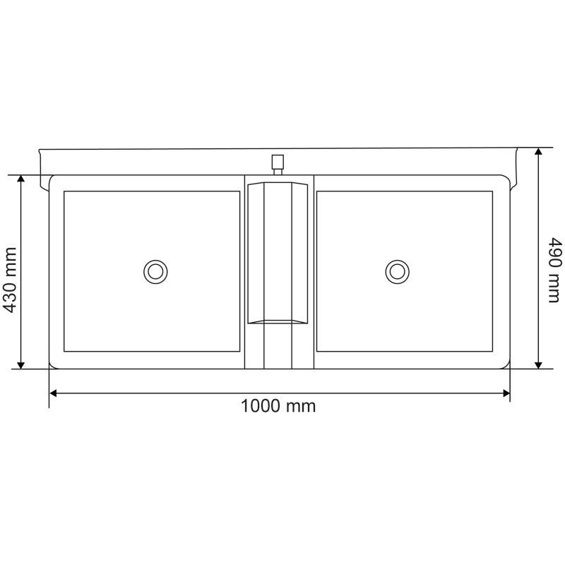 Abreuvoir Polybac 72 M double avec rebord intérieur et support de f...