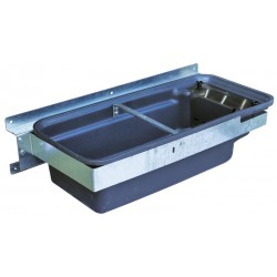 Abreuvoir Polybac 75 M double avec rebord à cordon et support de fixation
