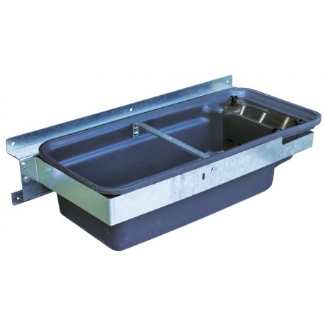 Abreuvoir Polybac 75 M double avec rebord à cordon et support de fixation