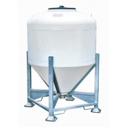 Silo à aliments 1000 L avec trappe sur châssis 