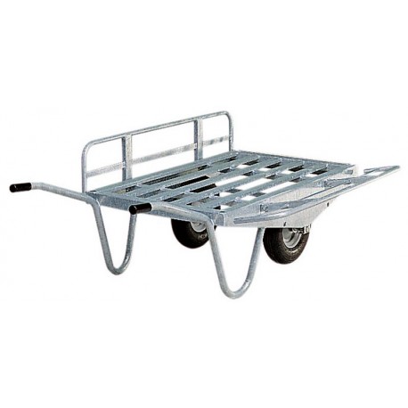 Brouette fourragère 2 roues avec côtés rabattables