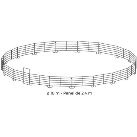 Rond de longe galvanisé Ø 18 m (panel 2,40 m)