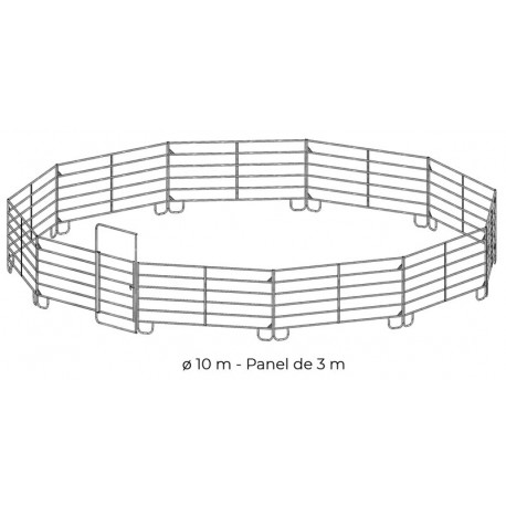 Rond de longe galvanisé Ø 10 m (panel 3 m)