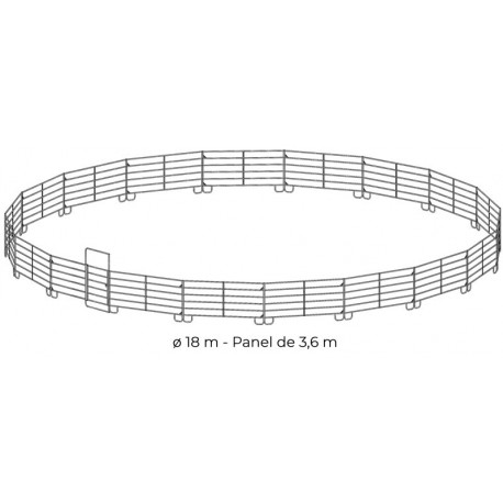Rond de longe galvanisé Ø 18 m (panel 3,60 m)