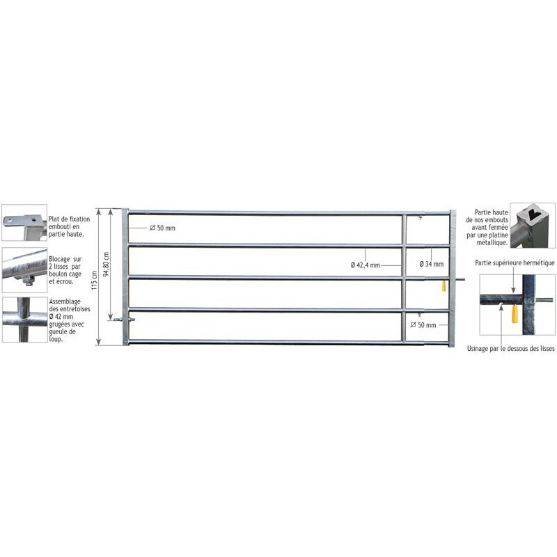 Barrière de pré extensible 2/3 m : p1213716