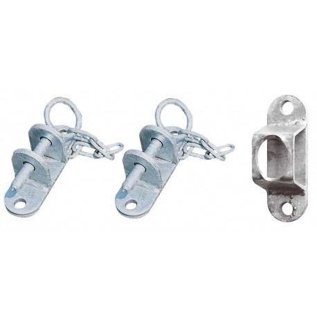 Pack fixation porte de prairie sur poteau bois