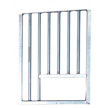 Fenêtre fixe barreaudée avec passage de nourriture