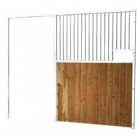 Façade de box barreaudée/bois - Larg. 2,5 m (sans porte)