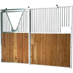 Façade de box barreaudée/bois - Larg. 2,5 m (sans porte) : p1240101