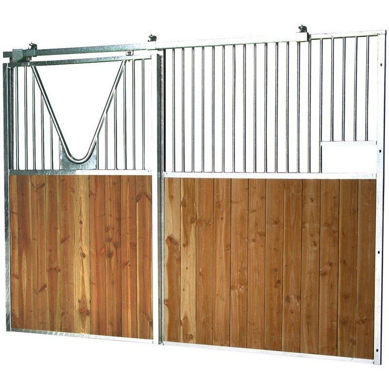 Façade de box barreaudée/bois - Larg. 2,5 m (sans porte) : p1240101