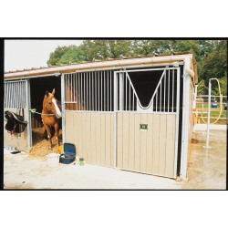 Façade de box barreaudée/bois - Larg. 3 m (sans porte)