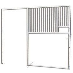 Façade de box barreaudée pour soubassement à maçonner - Larg. 3 m :...