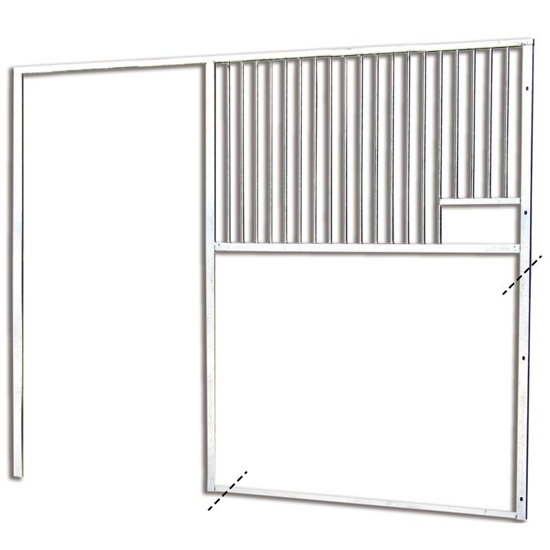 Façade de box barreaudée pour soubassement à maçonner - Larg. 3 m :...