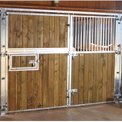 Façade ouvrante pleine bois 3 m avec porte battante