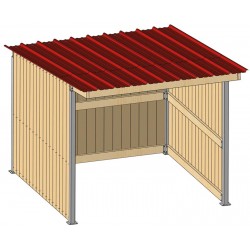 Abri de prairie simple pente SP 3x3 m