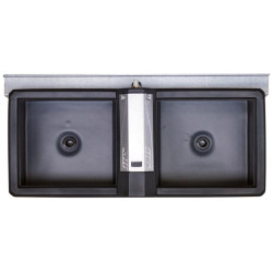 Abreuvoir Polybac 72 M double avec rebord intérieur et support de f...
