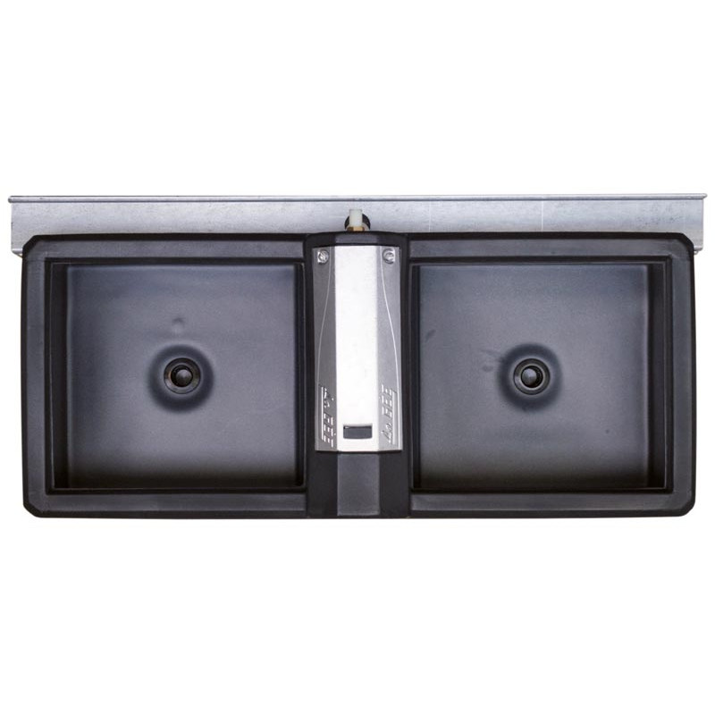 Abreuvoir Polybac 72 M double avec rebord intérieur et support de f...