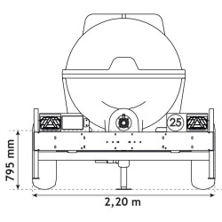 Citerne à eau 3100 litres roulante pour tracteur  : p1133733