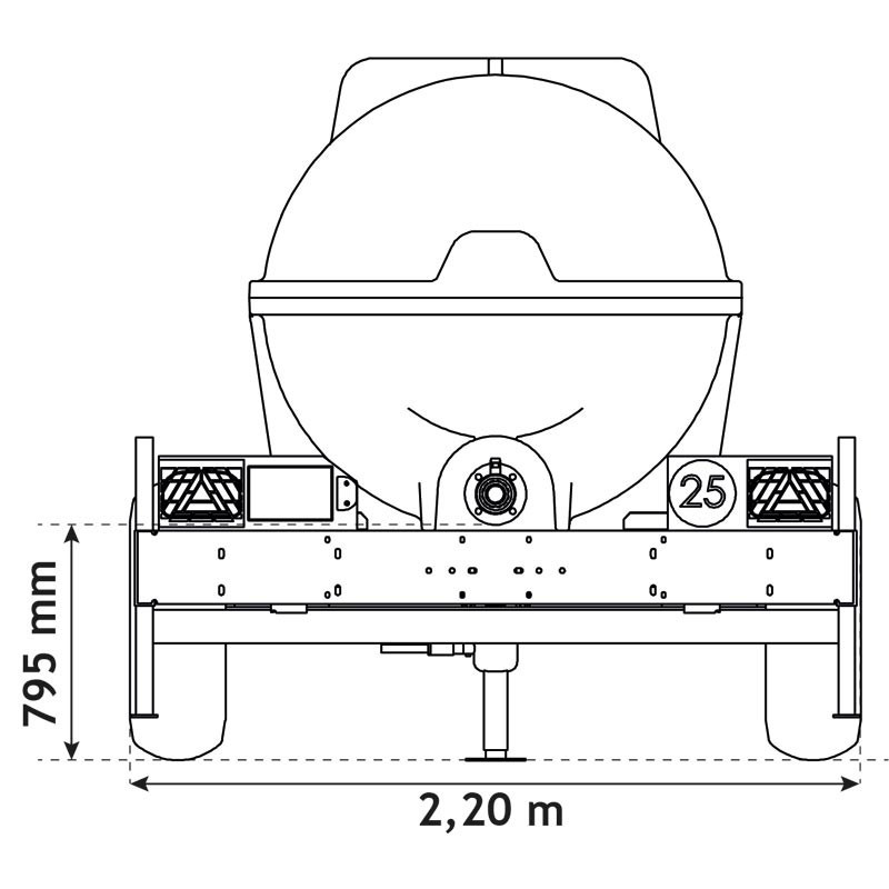 Citerne à eau 3100 litres roulante pour tracteur  : p1133733