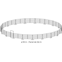 Rond de longe galvanisé Ø 18 m (panel 3,60 m) : p1213636