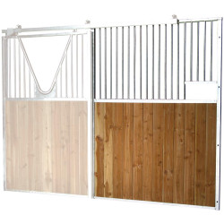 Façade de box barreaudée/bois - Larg. 2,5 m (sans porte) : p1240101