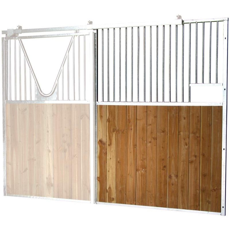 Façade de box barreaudée/bois - Larg. 2,5 m (sans porte) : p1240101