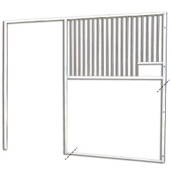 Façade de box barreaudée pour soubassement à maçonner - Larg. 3 m :...