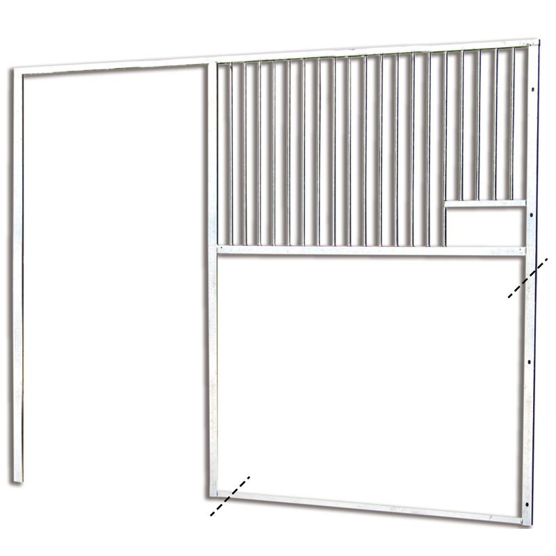Façade de box barreaudée pour soubassement à maçonner - Larg. 3 m :...