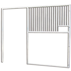 Façade de box barreaudée pour soubassement à maçonner - Larg. 3 m :...