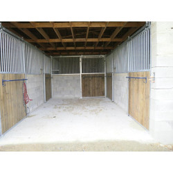 Façade de box barreaudée pour soubassement à maçonner - Larg. 3,5 m...