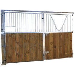 Façade ouvrante barreaudée 3 m avec porte battante col de cygne : p...