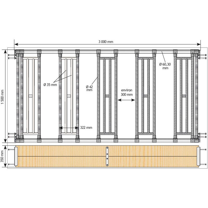 Séparation affouragement pour extension abri SP - Prof. Int. 3 m : ...