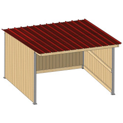 Abri de prairie simple pente SP 4x4 m : p1260146