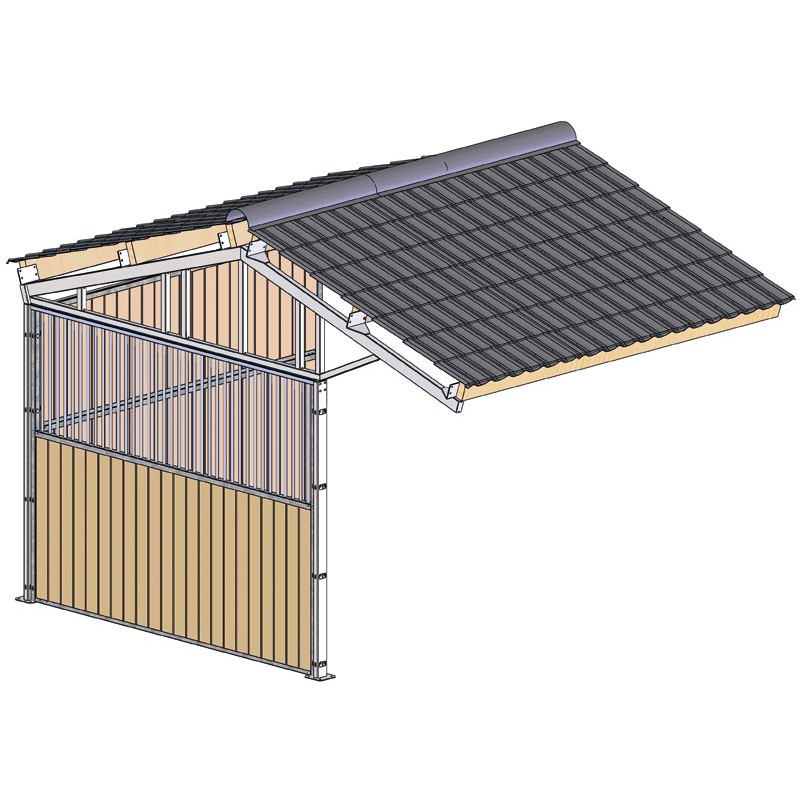 Extension d'abri de prairie double pente 3x3 m : p1260522