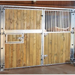 Façade ouvrante pleine bois 3 m avec porte battante